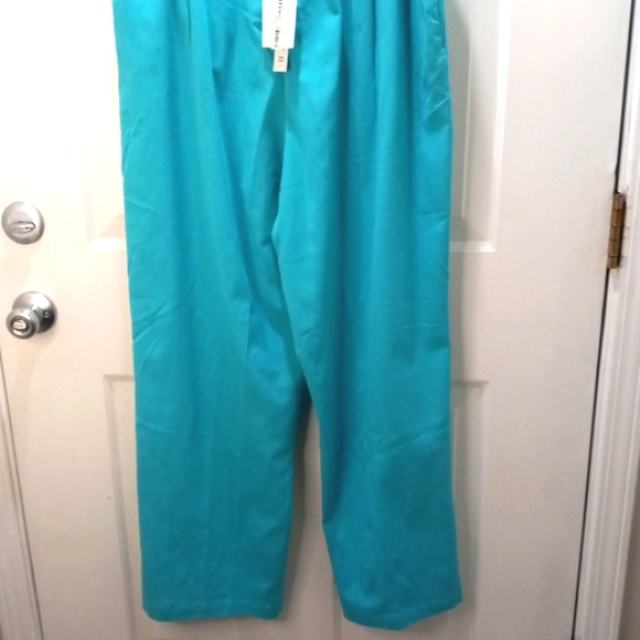 NWT Alfred Drummer Womens Teal Pull on Stretch Pants.      Size 20 - Picture 2 of 5